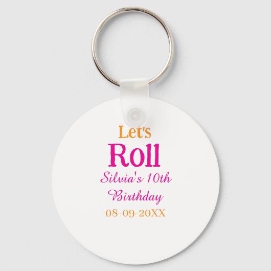 Porte-clés Roulons heureux 10e anniversaire ajouter nom retro (Recto)