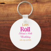 Porte-clés Roulons heureux 10e anniversaire ajouter nom retro (Recto)