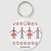 Porte-clés Roumain Folklore Ethnic Motif - couple dansant (Recto)