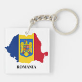 Porte-clés Roumanie Silhouette, étiquetée, (Dos)