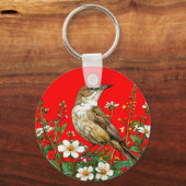 Porte-clés roussserolle effarvatte oiseau (Recto)