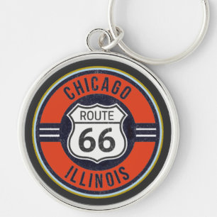 Porte-clés ROUTE 66 CHICAGO - Bague de touches de luxe