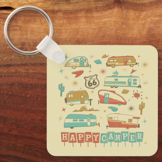 Porte-clés Route 66 Happy Camper (Recto)