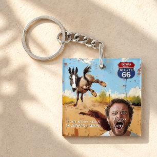 Porte-clés Route 66 Oatman Ane Photo Souvenir