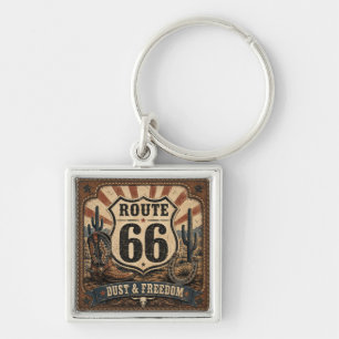 Porte-clés Route 66 Poussière Liberté Vintage Western Porte-c