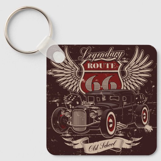 Porte-clés Route 66 Rétro (Recto)