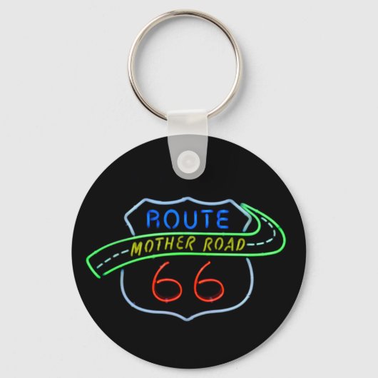 Porte-clés Route 66, Route Mère, Panneau néon (Recto)