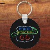 Porte-clés Route 66, Route Mère, Panneau néon (Recto)