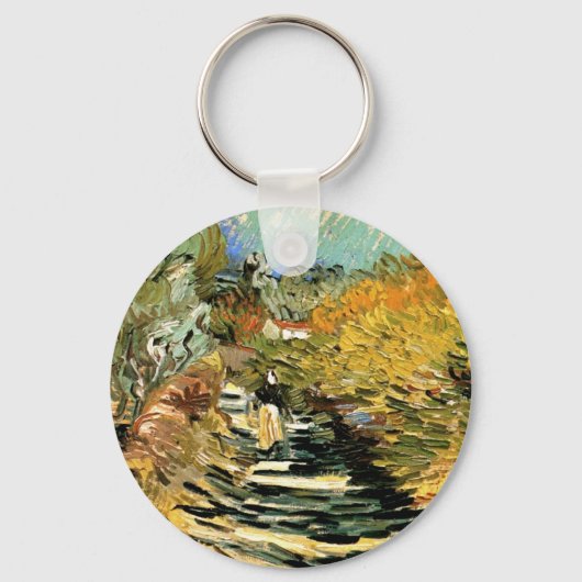 Porte-clés Route à St Remy avec figure par Vincent van Gogh (Recto)
