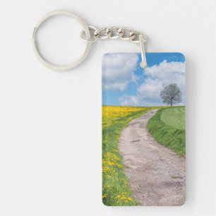 Porte-clés Route de terre et arbre