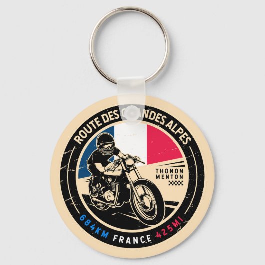 Porte-clés Route des Grandes Alpes | France | Motorcycle (Recto)