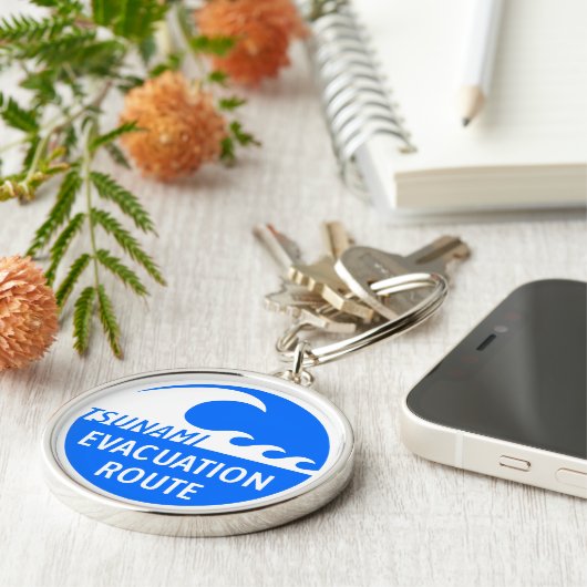 Porte-clés Route d'évacuation du tsunami (Côté)
