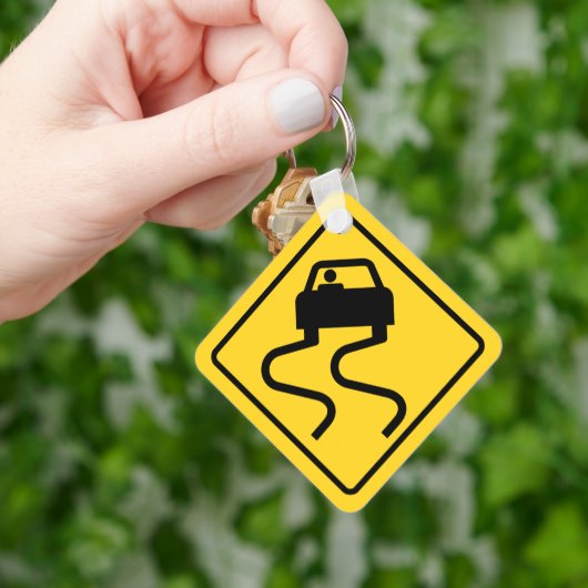 Porte-clés Route glissante quand il fait froid (main)