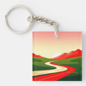 Porte-clés Route sinueuse vers le soleil (Devant)