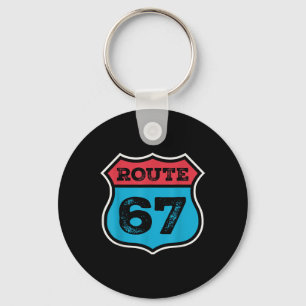 Porte-clés Route Vintage 67 Six Seven Mème 67e Anniversaire 8