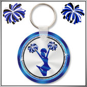 Porte-clés Royal Blue, blanc et noir Cheerleader Porte - clés