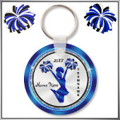 Porte-clés Royal Blue, blanc et noir Cheerleader Porte - clés
