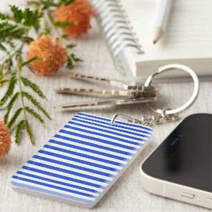 Porte-clés Royal Blue Combination Stripes par Shirley Taylor