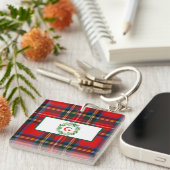Porte-clés Royal Stewart Christmas MONOGRAS Plaid Wreath (Devant Droit)