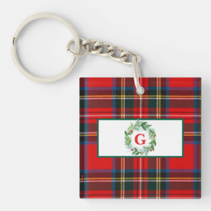 Porte-clés Royal Stewart Christmas MONOGRAS Plaid Wreath