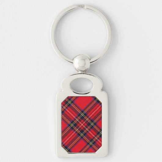 Porte-clés Royal Stewart tartan rouge noir plaid (Devant)