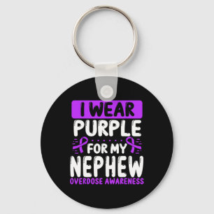 Porte-clés Rub ruban violet Tante Oncle Conscience de surdosa