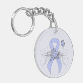 Porte-clés Ruban bleu clair avec papillon (Devant gauche)