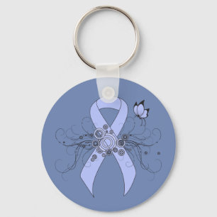 Porte-clés Ruban bleu clair avec papillon