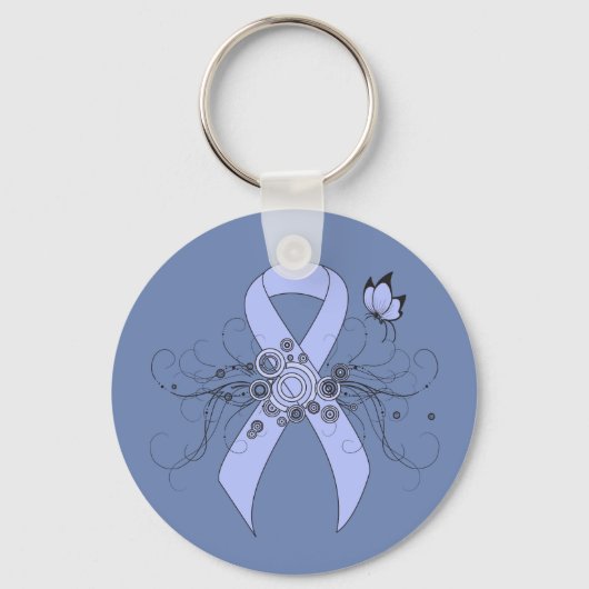 Porte-clés Ruban bleu clair avec papillon (Recto)