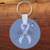Porte-clés Ruban bleu clair avec papillon (Recto)