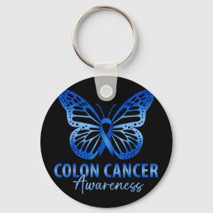 Porte-clés Ruban bleu de sensibilisation au cancer colorectal