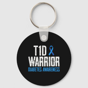 Porte-clés Ruban Bleu T1d Warrior Sensibilisation au Diabète