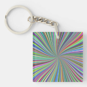 Porte-clés Ruban coloré spirale spirale de l'illusion optique