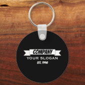 Porte-clés Ruban de bannière, nom de l'entreprise (Verso)