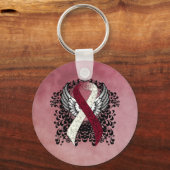 Porte-clés Ruban de Bourgogne et d'ivoire avec ailes (Recto)