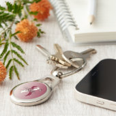 Porte-clés Ruban de Bourgogne et d'ivoire avec papillon (Côté )