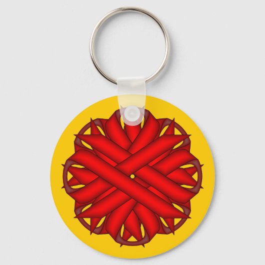Porte-clés Ruban de fleurs rouges par Kenneth Yoncich (Recto)