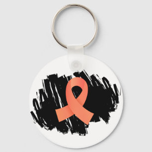Porte-clés Ruban de pêche de cancer du corps utérin avec le