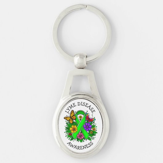 Porte-clés Ruban de sensibilisation à la maladie de Lyme (Devant)