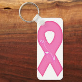 Porte-clés Ruban de sensibilisation au cancer du sein avec fl (Recto)