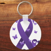 Porte-clés Ruban de sensibilisation au pourpre (Recto)