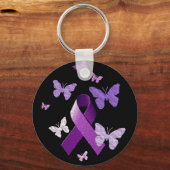 Porte-clés Ruban de sensibilisation au pourpre (Recto)