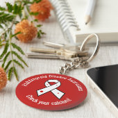 Porte-clés Ruban de sensibilisation aux maladies parathyroïde (Côté)