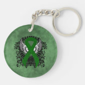 Porte-clés Ruban de sensibilisation écologique avec ailes (Dos)