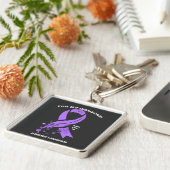 Porte-clés Ruban de sensibilisation personnalisé à la maladie (Côté)