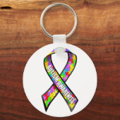 Porte-clés Ruban de sensibilisation sur l'autisme (Recto)