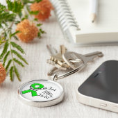 Porte-clés Ruban de sensibilisation verte pour mon héros (Côté)