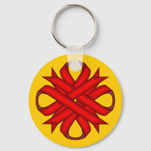 Porte-clés Ruban de trèfle rouge par Kenneth Yoncich