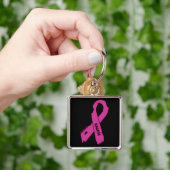 Porte-clés Ruban déchiré / Badass...Cancer du sein (main)