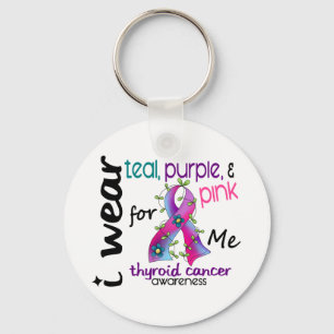 Porte-clés Ruban d'usage du cancer de la thyroïde I pour MOI